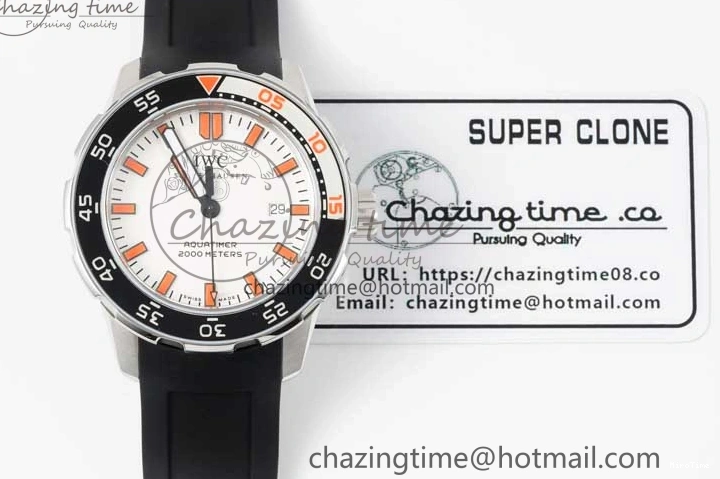 MIROTIME 0429 Aquatimer Automatic SS RSF 1:1 Best Edition White Orange Dial on Black Rubber Strap A Supportive 7069